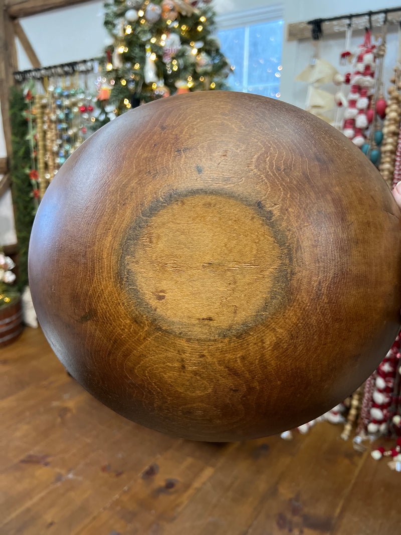 Antique 12.75” Wooden Bowl