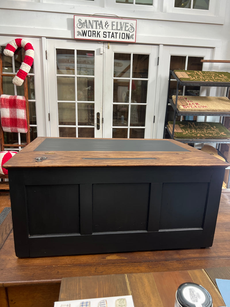 Antique Oak Counter Top Six Drawer Spool Cabinet Slant Top Desk