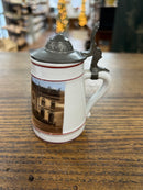 Antique Miniature German Beer Stein Pewter Lid with View of Schloss in Ludwigsburg