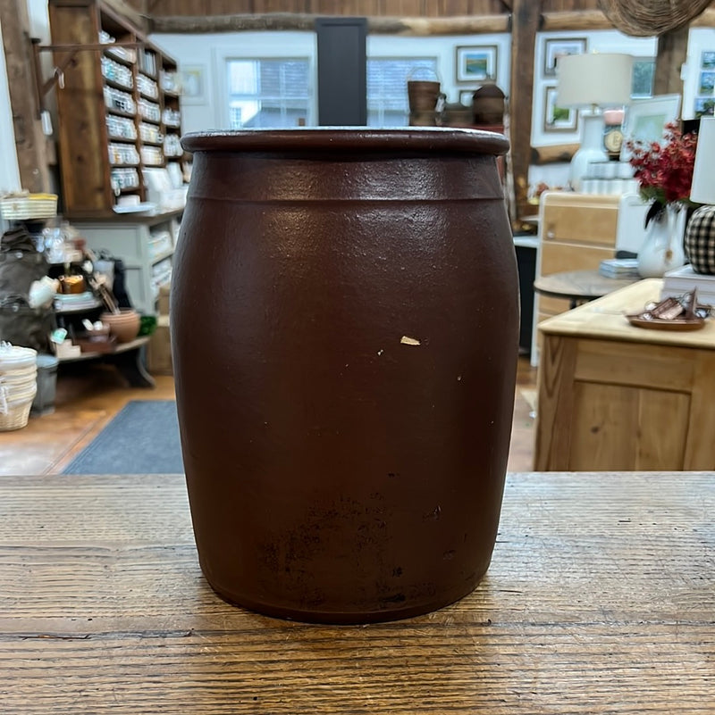 Vintage Brown Stoneware Jar