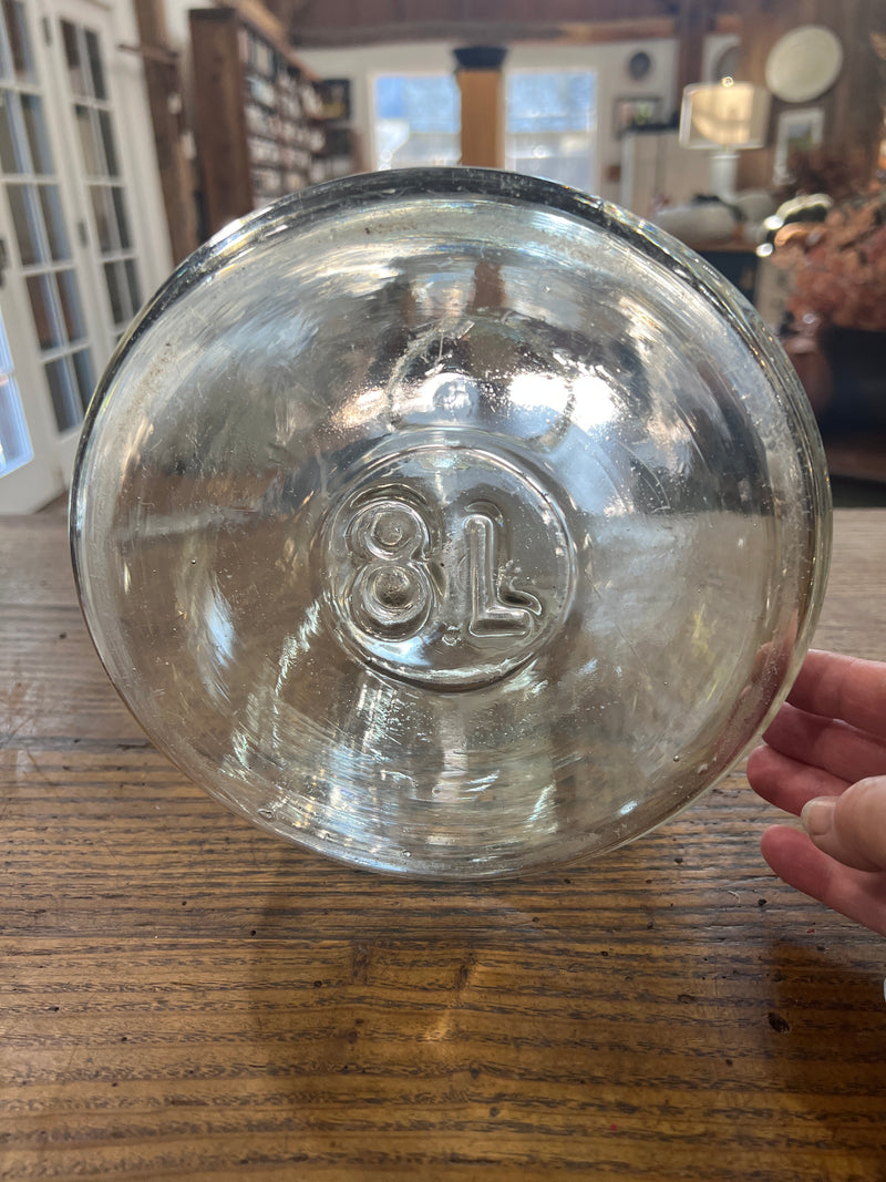 Vintage 14” Tall Blown Clear Glass European Pickling Jar