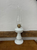 Vintage White Milk Glass Oil Lamp