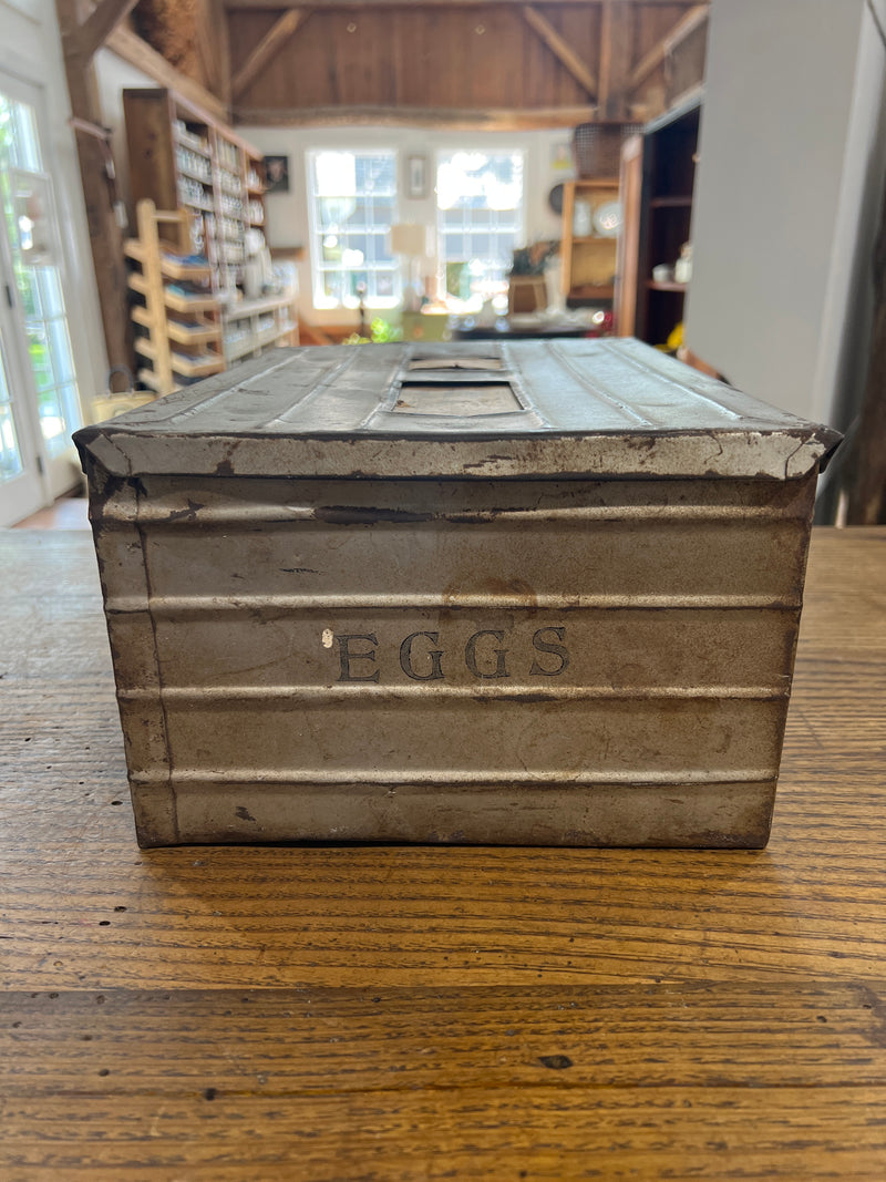 Antique Four Dozen Egg Metal Shipping Crate