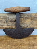 Early Hand Forged Food Chopper with Wood Handle