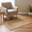 · REDEARTH · Rectangular Area Rug 2'x3' Braided Natural Jute: Natural / Rectangular 2'x3'