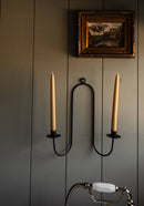 Twin Iron Wall Sconce | Double Taper Candle Holder