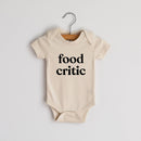 Cream Food Critic Modern Organic Baby Bodysuit: 3-6 Months / Short Sleeve