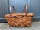 Vintage Rectangle Picnic Basket Double Handled