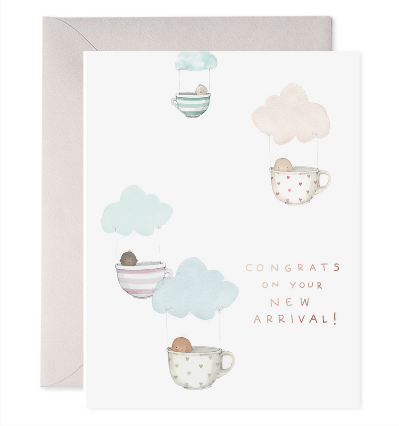 Teacup Babies | New Baby Shower Greeting Card