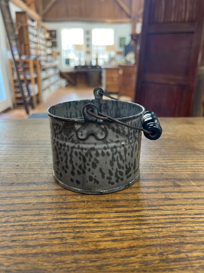 Antique Grey Graniteware Berry Bucket