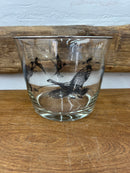 Vintage Mid Century Richard Bishop Wild Fowl Design Glass Ice Bucket