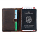 Genuine Leather Passport Holder Case: Dark Brown