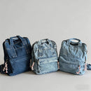 Vintage Washed Denim Backpack: Navy / One Size