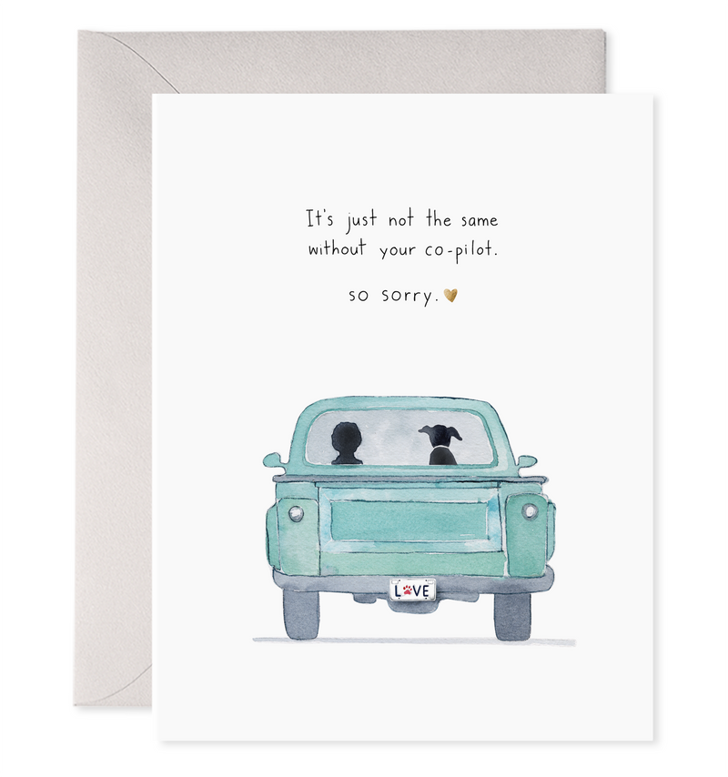 Co-Pilot Dog | Pet Condolence Sympathy Greeting Card: 4.25 X 5.5 INCHES