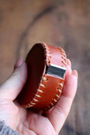 Hand-Stitched Leather Tape Measure: Chestnut