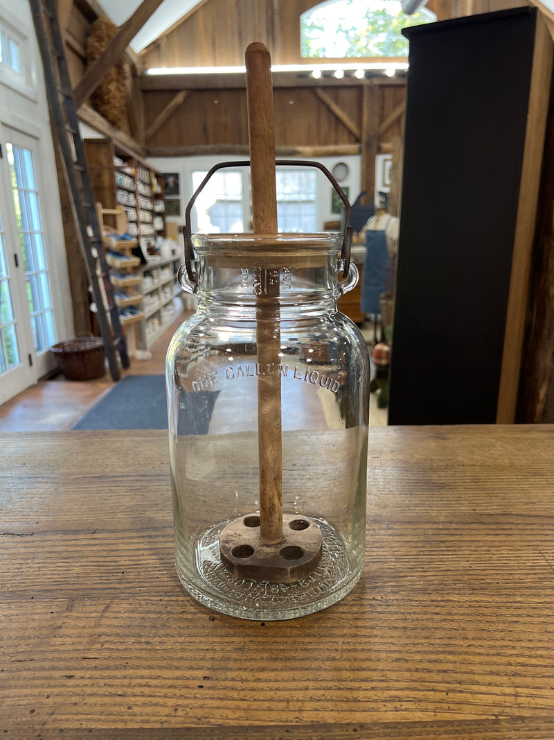 Vintage Hazel Atlas Glass Butter Churn