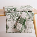 Winter Sleigh Ride Quilted Throw: Green