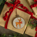 5" REINDEER EMBROIDERED ORNAMENT