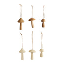 Mango Wood Mushroom Ornament - Varied sizes and colors