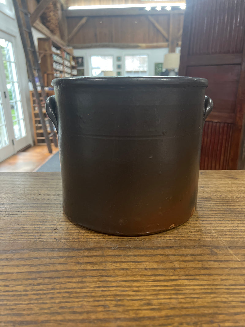 Vintage Stoneware Brown Glazed Crock