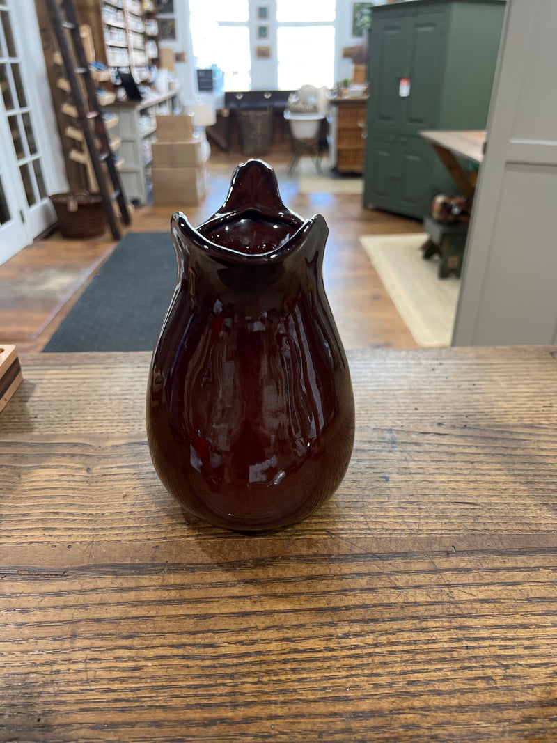 Vintage Stoneware Brown Glazed Pitcher