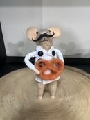 Handmade Wool Felt Mouse Gourmand Ornament