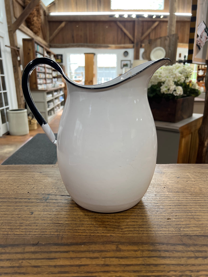 Vintage Enamel 9.5” Pitcher