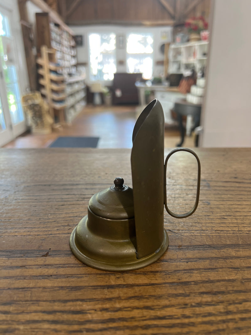 Antique Brass Inkwell with Removable Glass Bowl