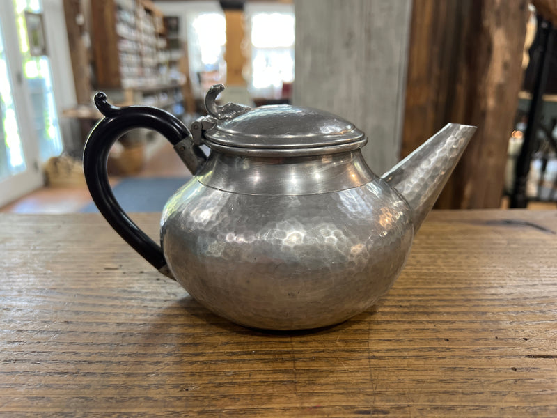 Vintage Abbey Pewter Hammered Teapot