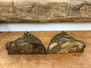 Antique Cast Iron Horse Head Brass Bookends