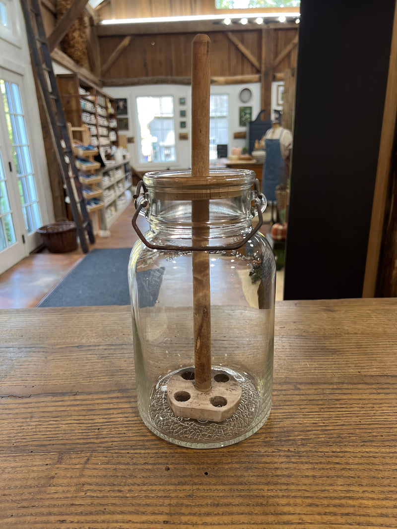 Vintage Hazel Atlas Glass Butter Churn