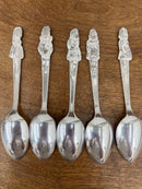 Vintage 1940’s Carlton Sliver Plate Set of 5 Dionne Quintuplets Spoons