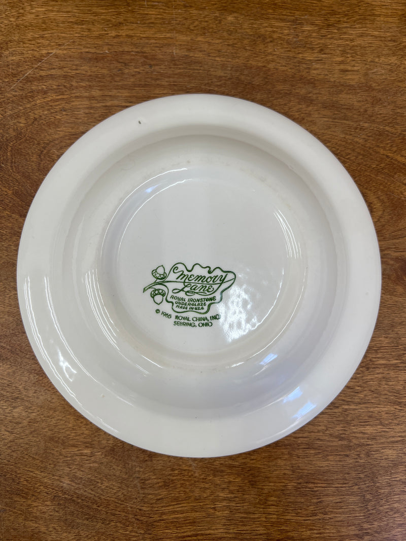 Vintage Royal Ironstone Memory Lane Red Transferware Soup Bowl