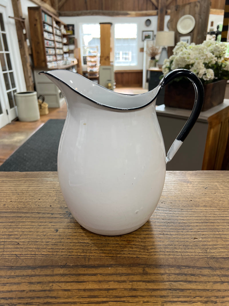 Vintage Enamel 9.5” Pitcher
