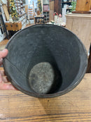 Vintage Galvanized Steel Handled Double Red Banded Bucket