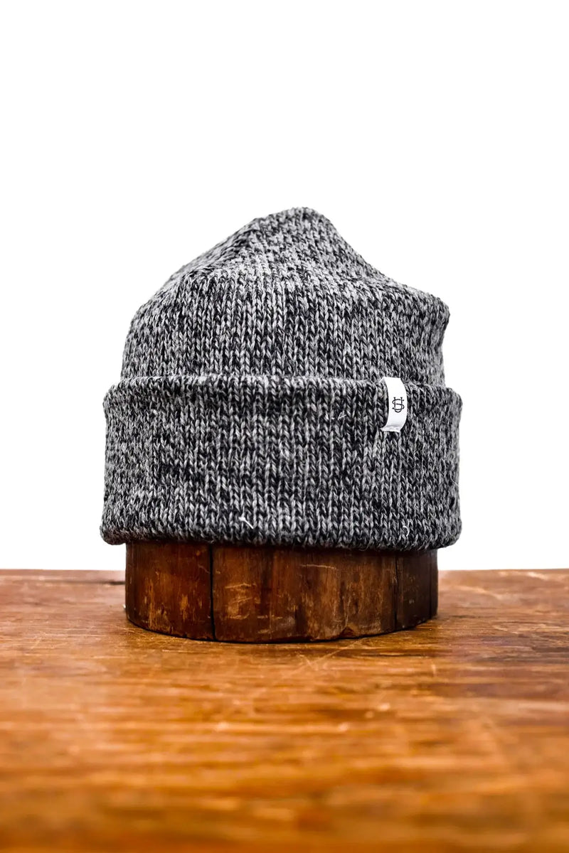 Charcoal Melange Ragg Wool Beanie: One Size