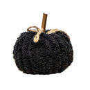 Black Chenille 3" Stuffed Pumpkin