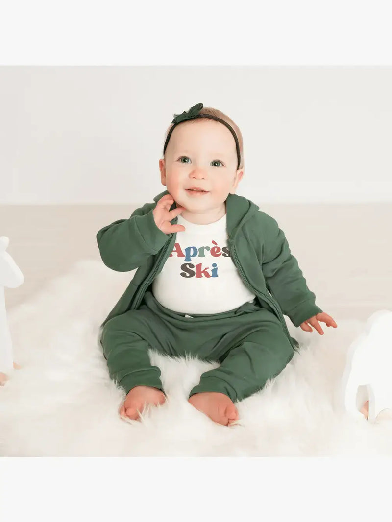 Baby kid lounge pants | basil green: 0-3m