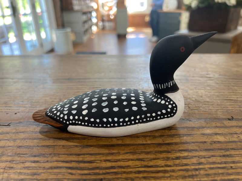 Vintage Mini Common Loon Decoy Painted by R.E. Miner