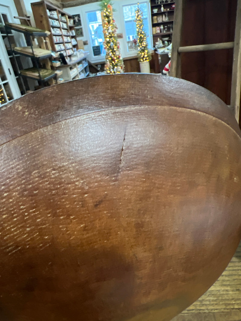 Antique 12.75” Wooden Bowl