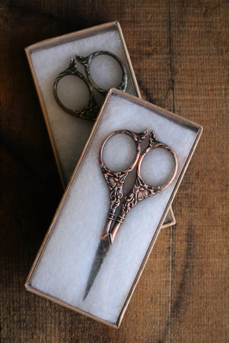 Botanical Embroidery Scissor: Antique Copper