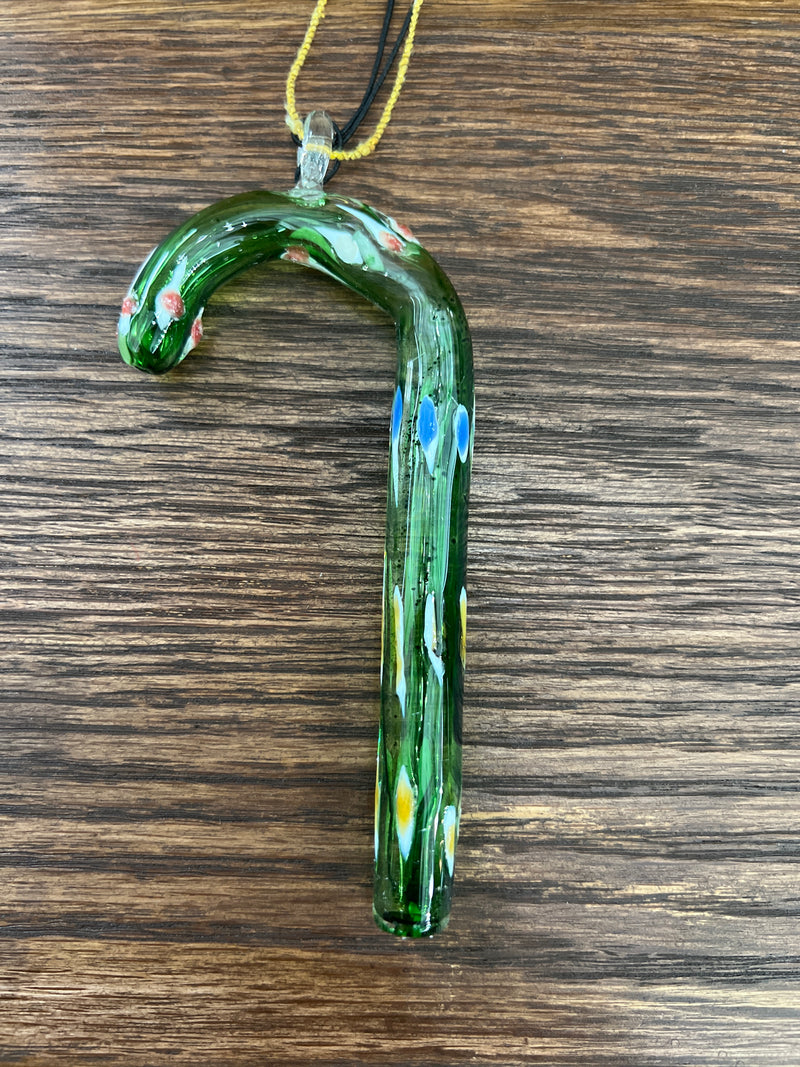 Handmade Glass Candy Cane Ornament - 3 Styles
