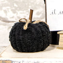 Black Chenille 3" Stuffed Pumpkin