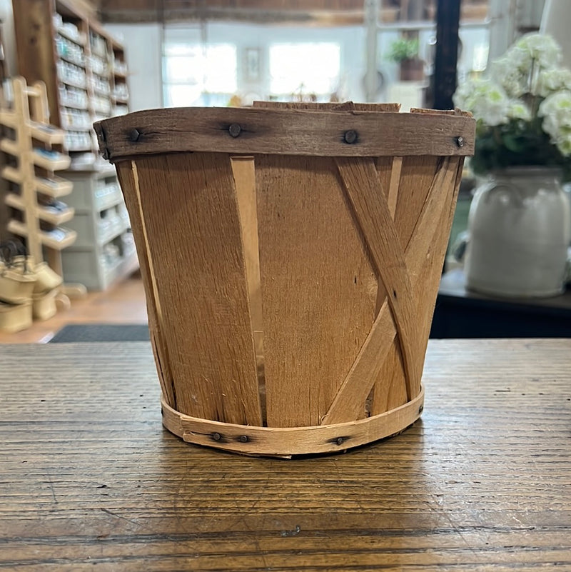 Vintage Shaker Style Wood Slat Fruit Basket