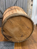 Vintage Large Wooden Bucket with Vertical Staves and Bentwood Reinforcing Bands
