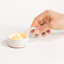 Gravesco Pottery Tealite with Handle | handmade pottery White