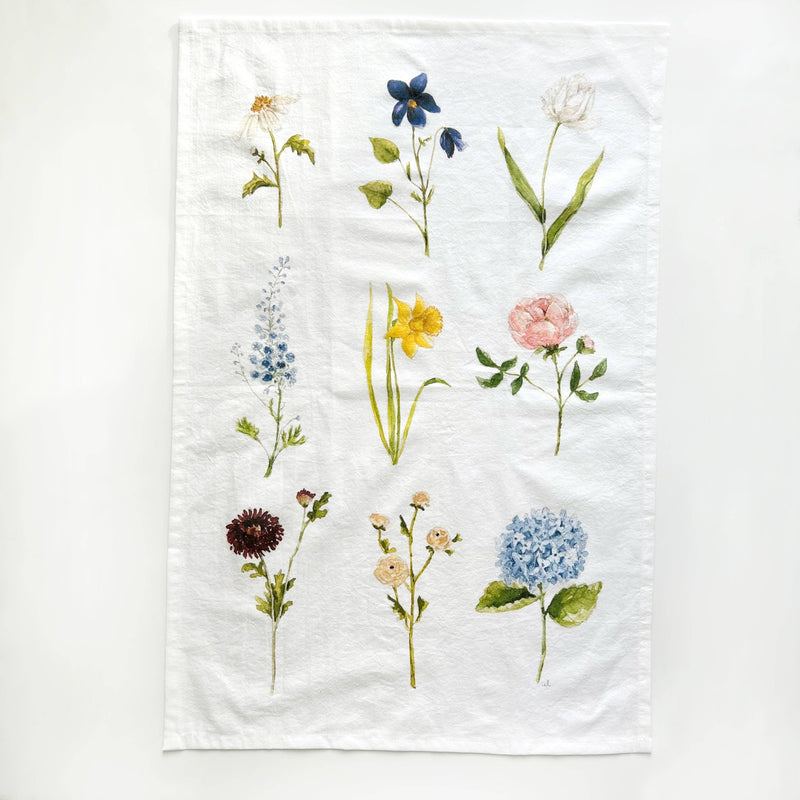 Garden Flowers Tea Towel