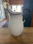 Vintage Swedish 11” White Enamelware Pitcher