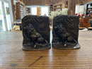Antique Cast Iron Lion in Jungle Brass Bookends