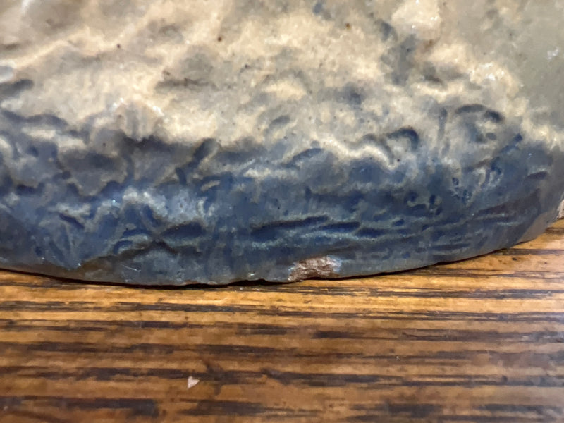 Antique Stoneware Cobalt Blue + Tan Glaze Bread Crock